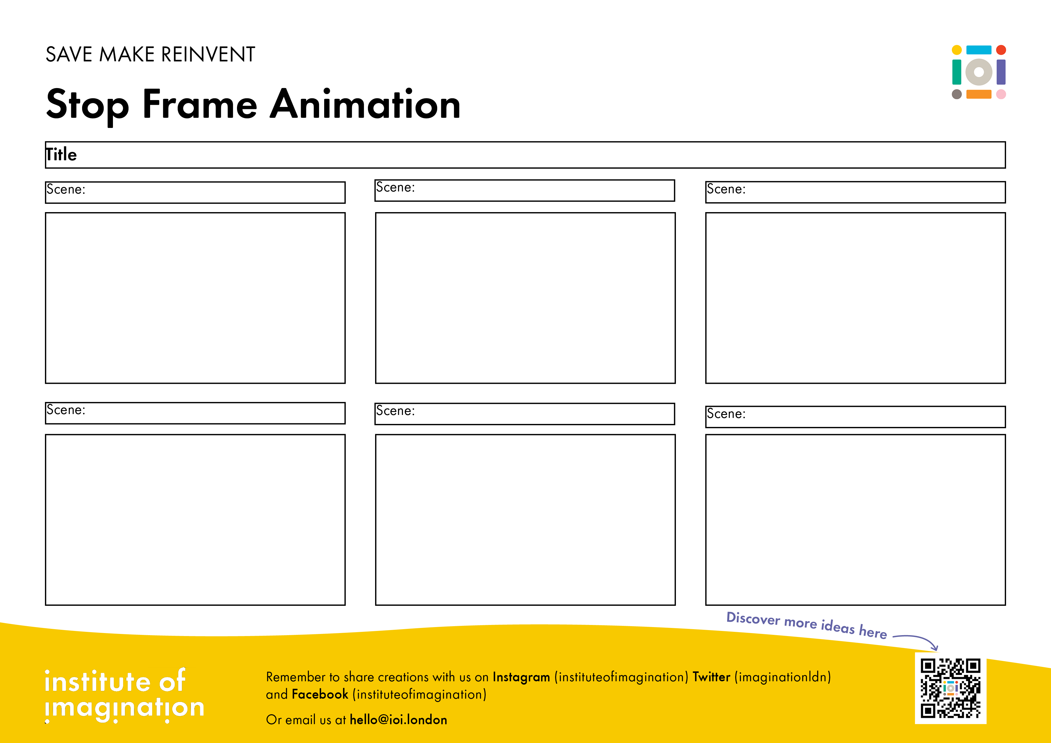 Save Make Reinvent: Stop Frame Animation Storyboard - Institute of ...